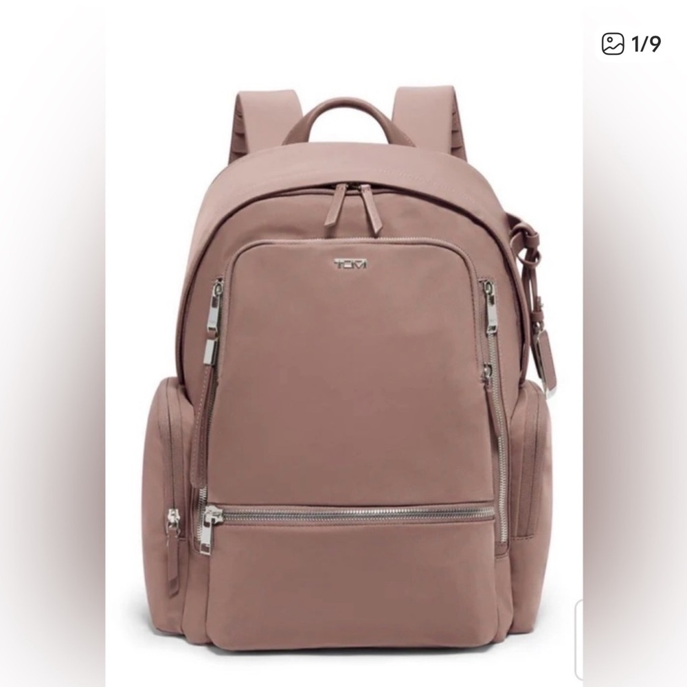 Tumi Celina Rose Backpack with Silver Details Fits 15” Labtop Authentic Tumi